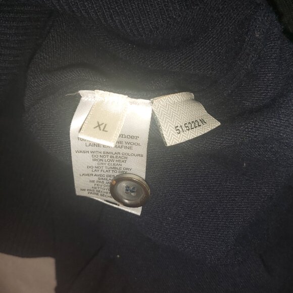 Oliver Spencer Men's Dark Navy Polo collar Extrafine Wool Sweater(Size XL) - Picture 5 of 8